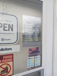 Image of updated business hours on outside door of Crafted Treasurez LLC